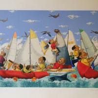 Pino Procopio “Regata” Serigrafia Polimaterica