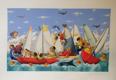 Pino Procopio “Regata” Serigrafia Polimaterica