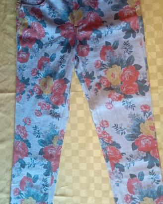 Pantalone Donna MY TWIN TWINSET Flowers Blut