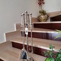 Set camino 4 pezzi in ottone cromato lucido