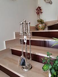 Set camino 4 pezzi in ottone cromato lucido