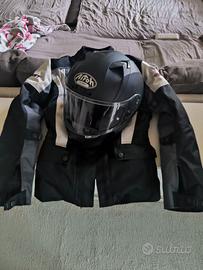 Completo moto giacca Befast S + casco Airoh XS