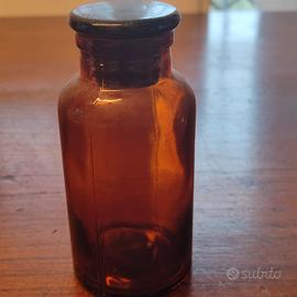 bottiglietta vintage vetro ambrato con tappo 