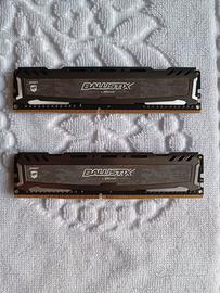 RAM DDR4 16 Giga 8+8 GB 3200 MHz Crucial Ballistix