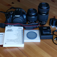 Bundle Canon EOS 2000D + 2 obiettivi + 3 batterie