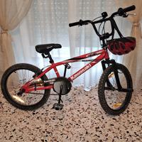 Bici BMX Kawasaki per ragazzo con casco