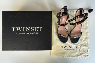 TWINSET Simona Barbieri  Sandalo nero con borchie