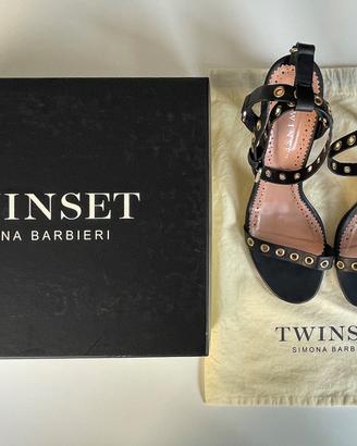 TWINSET Simona Barbieri  Sandalo nero con borchie