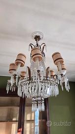 Lampadario di cristalli vintage