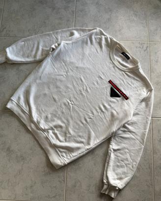 Felpa Prada Milano bianca da uomo tg XL