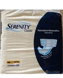 pannolini slip XL XXL serenity aloe nuovo 15 pezzi