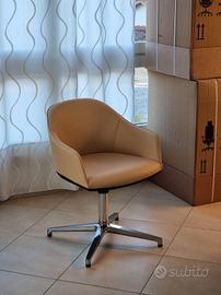 Poltrona in pelle nappa, Vitra Softshell, NUOVA