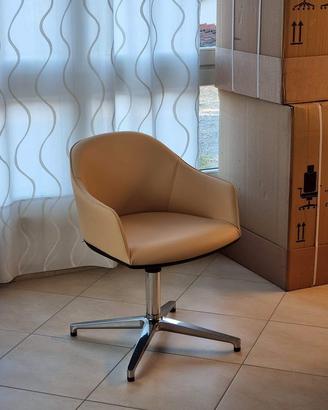 Poltrona in pelle nappa, Vitra Softshell, NUOVA