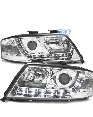 FARI AUDI A6 4B 97-99 LUCE DIURNA FONDO CROMATO
