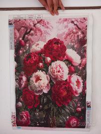 Quadro diamond painting soggetto fiori