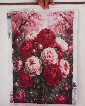 Quadro diamond painting soggetto fiori