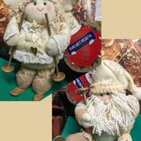 Angelo e Babbo Natale pupazzi in stoffa nuovi