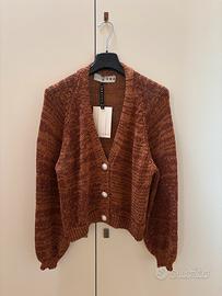Cardigan HAVEONE Tabacco Lurex Bottoni gioiello