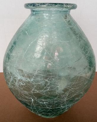 Grande vaso in vetro Verde-Azzurro di forma Ovale