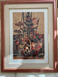 Serigrafia di Franz Borghese “La nave dei folli”