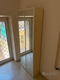 Armadio salvaspazio con ante a specchio h 245 cm