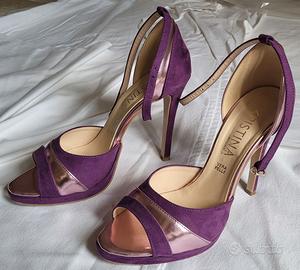Sandali Kristina Milano in camoscio viola/metallo