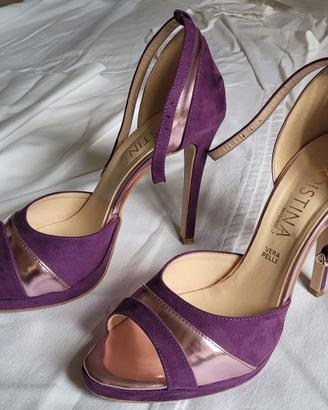 Sandali Kristina Milano in camoscio viola/metallo