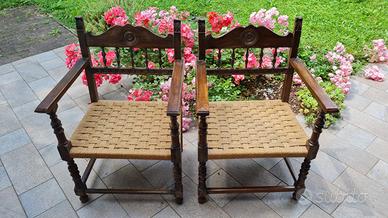 Poltroncine in paglia di Vienna 1900