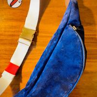 Marsupio in pelle blu fatto a mano – unico