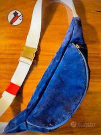 Marsupio in pelle blu fatto a mano – unico