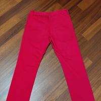 pantalone cotone rosso cotone  anni 13 benetton