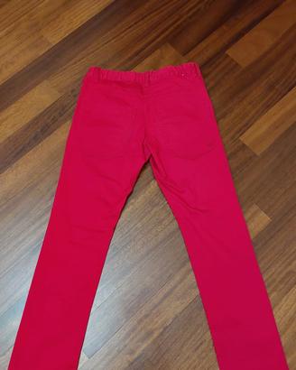 pantalone cotone rosso cotone  anni 13 benetton
