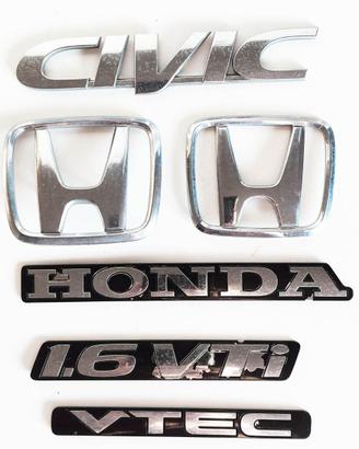 Set Emblemi Loghi Honda Civic 1.6 VTi VTEC '96 OEM