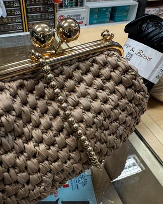 Pochette clutch clic clac tirtora in fettuccia sem