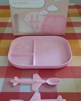 Set piatto e posate per svezzamento neonato 