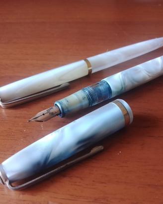 Set scrittura vintage anni '50 in celluloide marmo