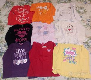 LOTTO 9 maglie bambina 4-5 anni