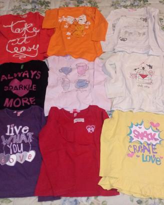 LOTTO 9 maglie bambina 4-5 anni