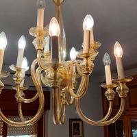 Lampadario di Murano firmato De Majo 12 luci, ambr