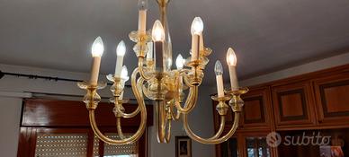 Lampadario di Murano firmato De Majo 12 luci, ambr