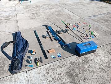 Attrezzatura pesca lago/fiume COMPLETA – 4 canne