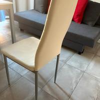 3 sedie ecopelle bianche