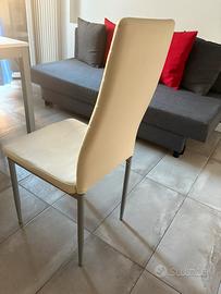 3 sedie ecopelle bianche