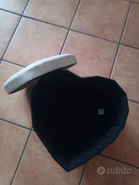 Pouf cuore contenitore similpelle beige