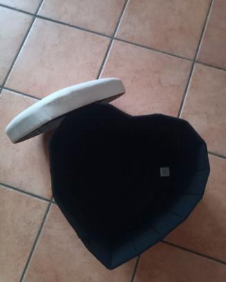 Pouf cuore contenitore similpelle beige