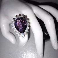 anello argento 925 quarzo viola