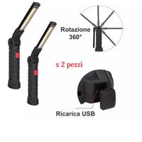 Set 2 Lampade aa Lavoro LED Ricaricabili Torcia MA