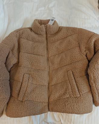 Giacca teddy imbottita color cammello, taglia M