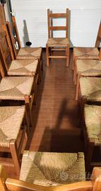 SEDIE RUSTICHE DI FAGGIO CON SEDUTA IN PAGLIA