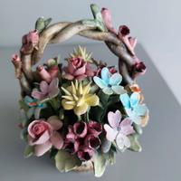 Soprammobile Capodimonte cestino fiori